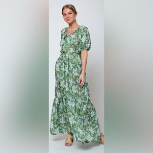 Hannah Artwear Selene 100% Silk Dress - Coriandre‎ Size 0 Green Floral